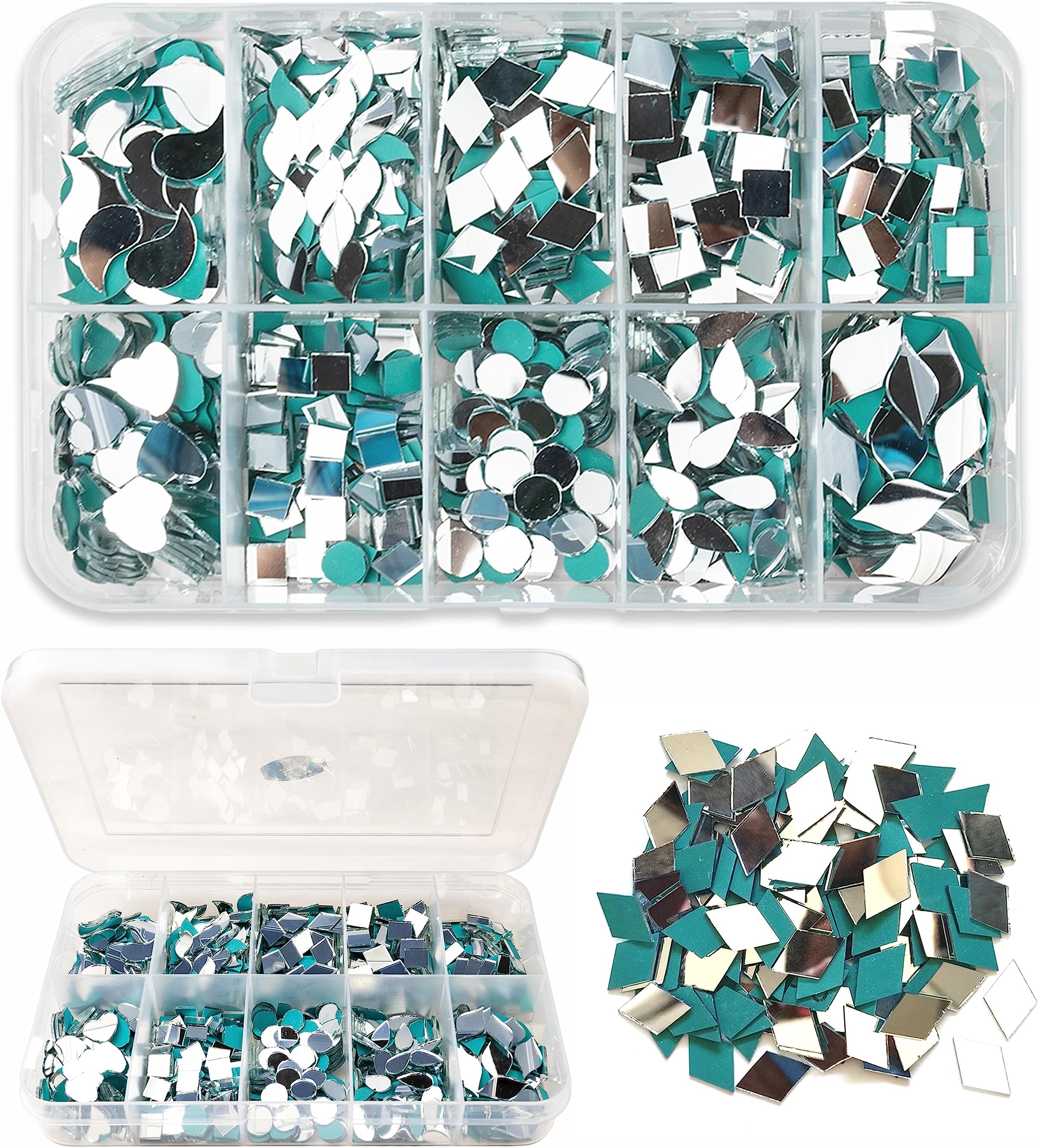 Twinster Mirrors for Craft Work (10 Different Shapes, 1600 Total Pieces) Lippan Art Craft Materials Kit Decorative Mirrors DIY Best Kit