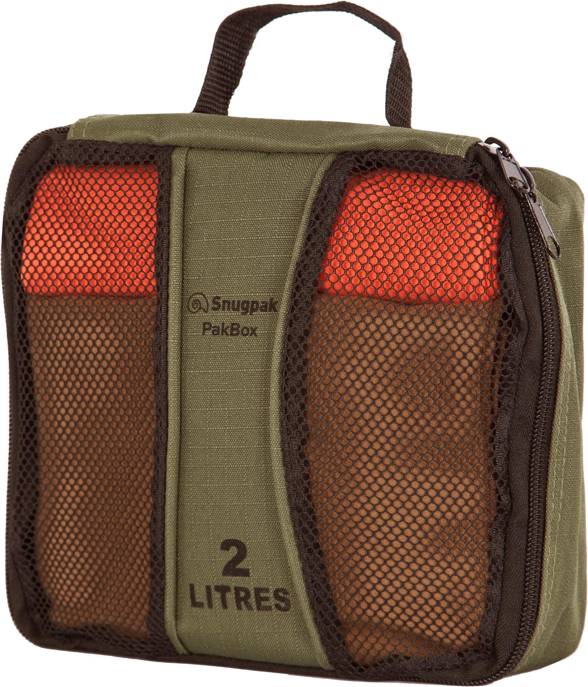 SnugpakPakbox Travel Storage Bag with Mesh Cover and Carry Handle, 1 Liter, Olive