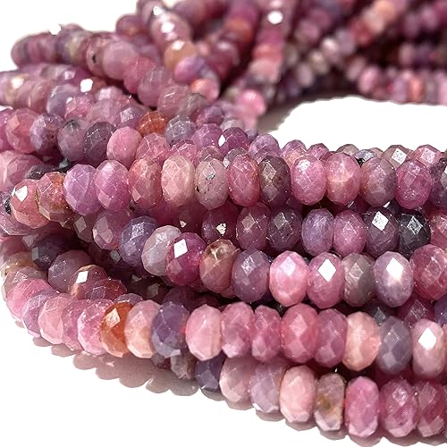 Miniatura 3 de ABCGEMS - Cuentas raras de rubí de arándano tanzano, dureza Mohs 9, justo debajo del diamante (corte revolucionario de diamante aporta un aspecto de