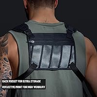 Vista 6 de MVRK Mochila de pecho resistente al agua - Chaleco para correr para entrenamientos, soporte para teléfono para correr, almacenamiento adicional