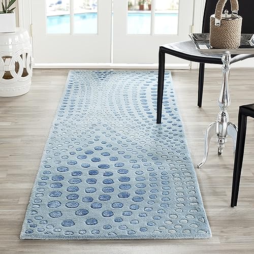 Miniatura 13 de SAFAVIEH Soho Collection SOH654A - Alfombra decorativa de lana y viscosa de 2 pies 6 pulgadas x 4 pies, color gris oscuro Gris