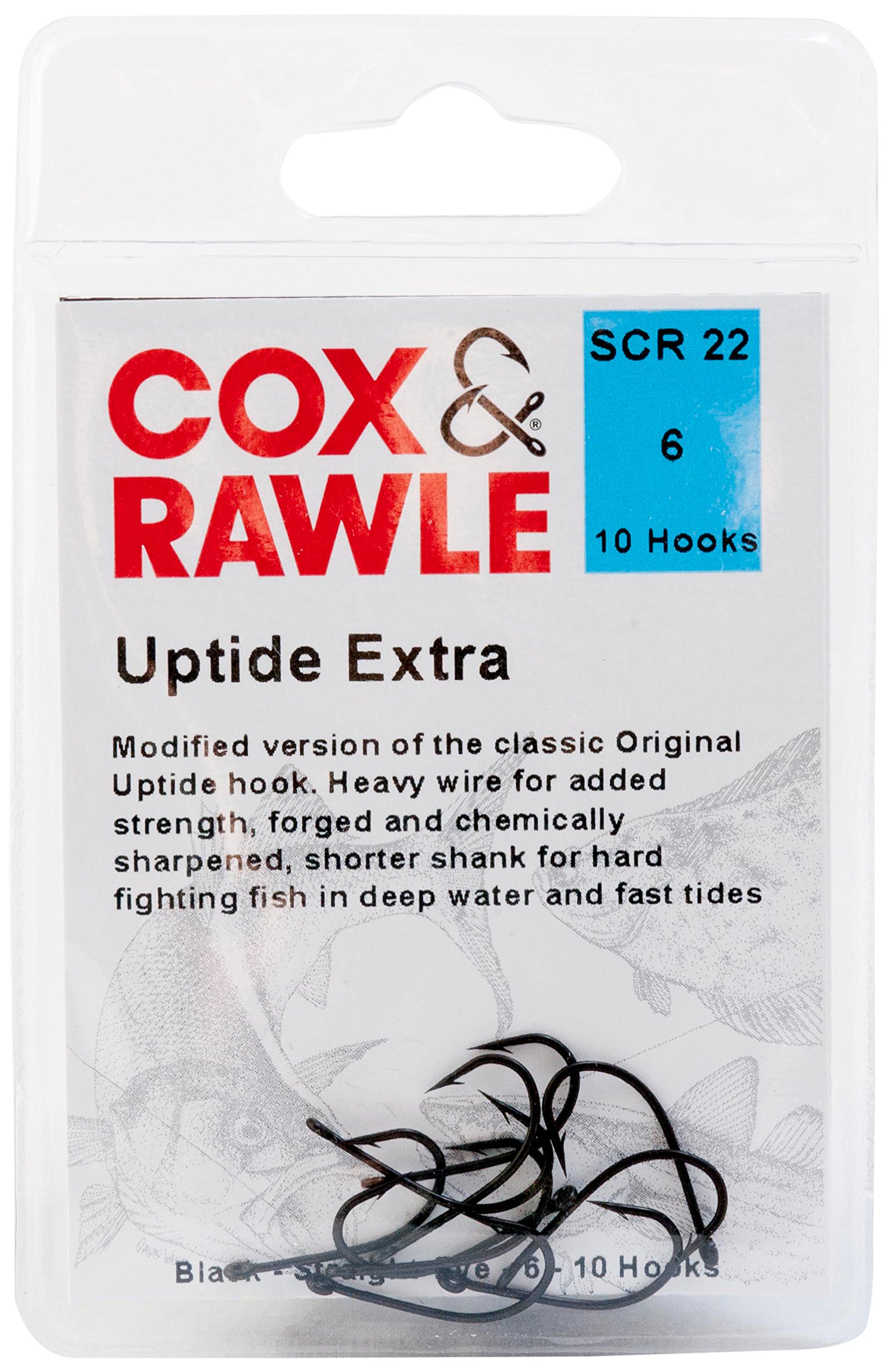 Cox & Rawle Uptide Extra Sea Fishing Hooks - Black Size 6