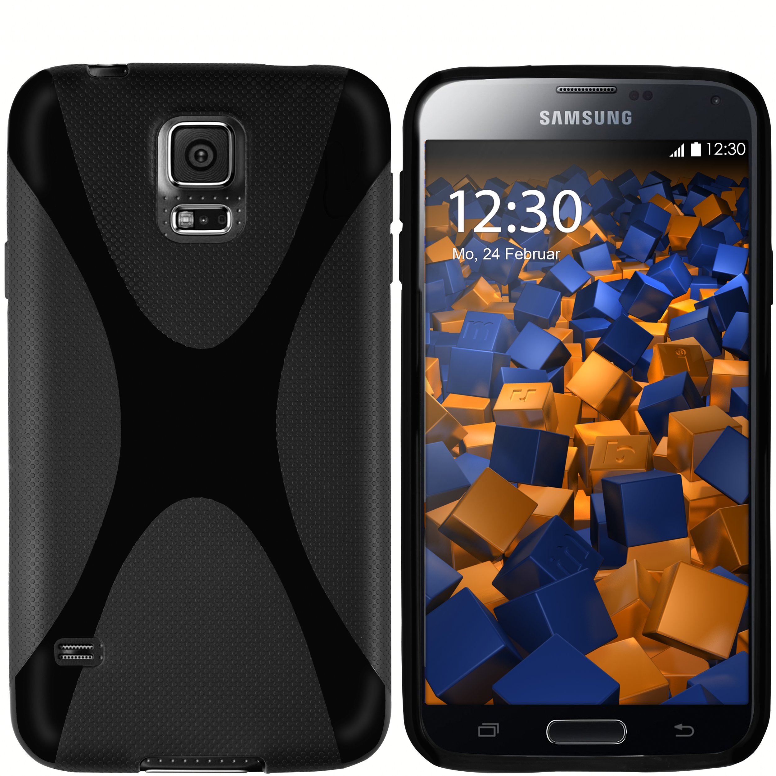 mumbi - Screen Protector for Samsung Galaxy S5 Hülle schwarz black