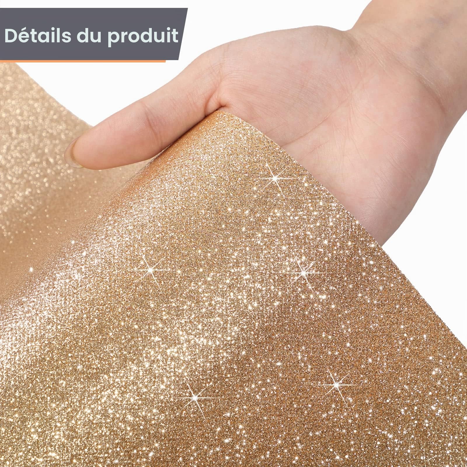 Tapis de couloir de 55 g/m² d'épaisseur avec ruban adhésif de tapis pour mariage, Noël, Thanksgiving, accessoires de plein air, fête de mariage, couloir (champagne doré pailleté, 1,2 x 9,1 m)