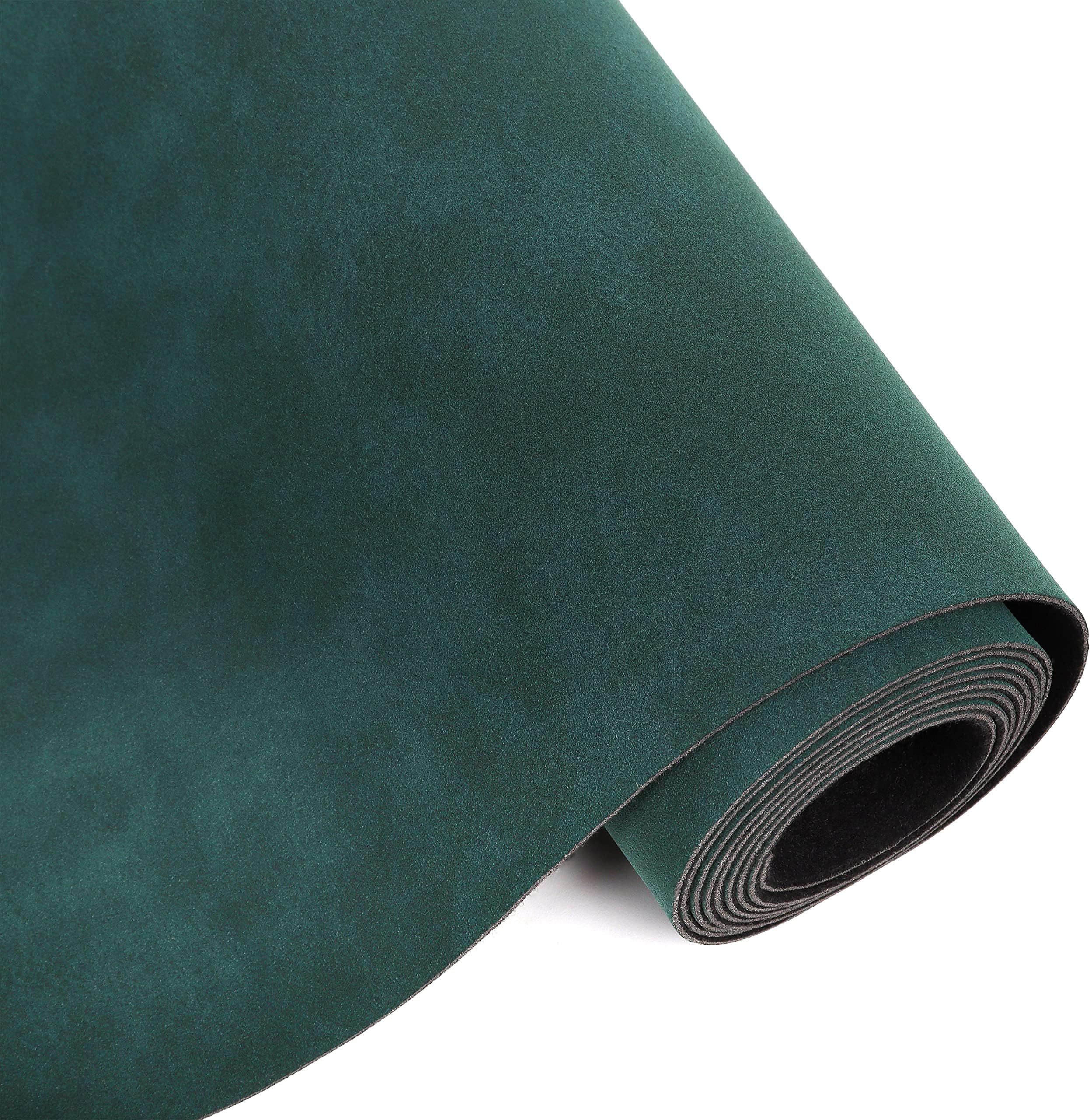 Funcolor Frosted Faux Leather Roll: 12x52 Inch Wipe Green Soft Faux Suede Fabric Synthetic Material PU Solid Leatherette Sheet for Sewing Crafts Making Earring Bows DIY Handmade…