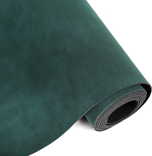 Miniatura 6 de Funcolor Rollo de Cuero Sintético Esmerilado: Tela de Gamuza Sintética Suave Marrón de 12x52 Pulgadas, Lámina de Cuero Sintético Sólido para Coser