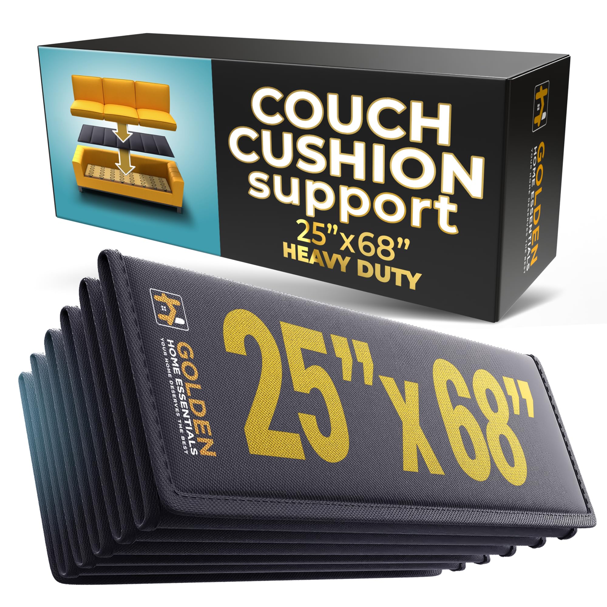 xxl couch cushion support 2534  6834  foldable heavy-duty waterproof couch board to fix sagging seats  reinforced breathable universal fit