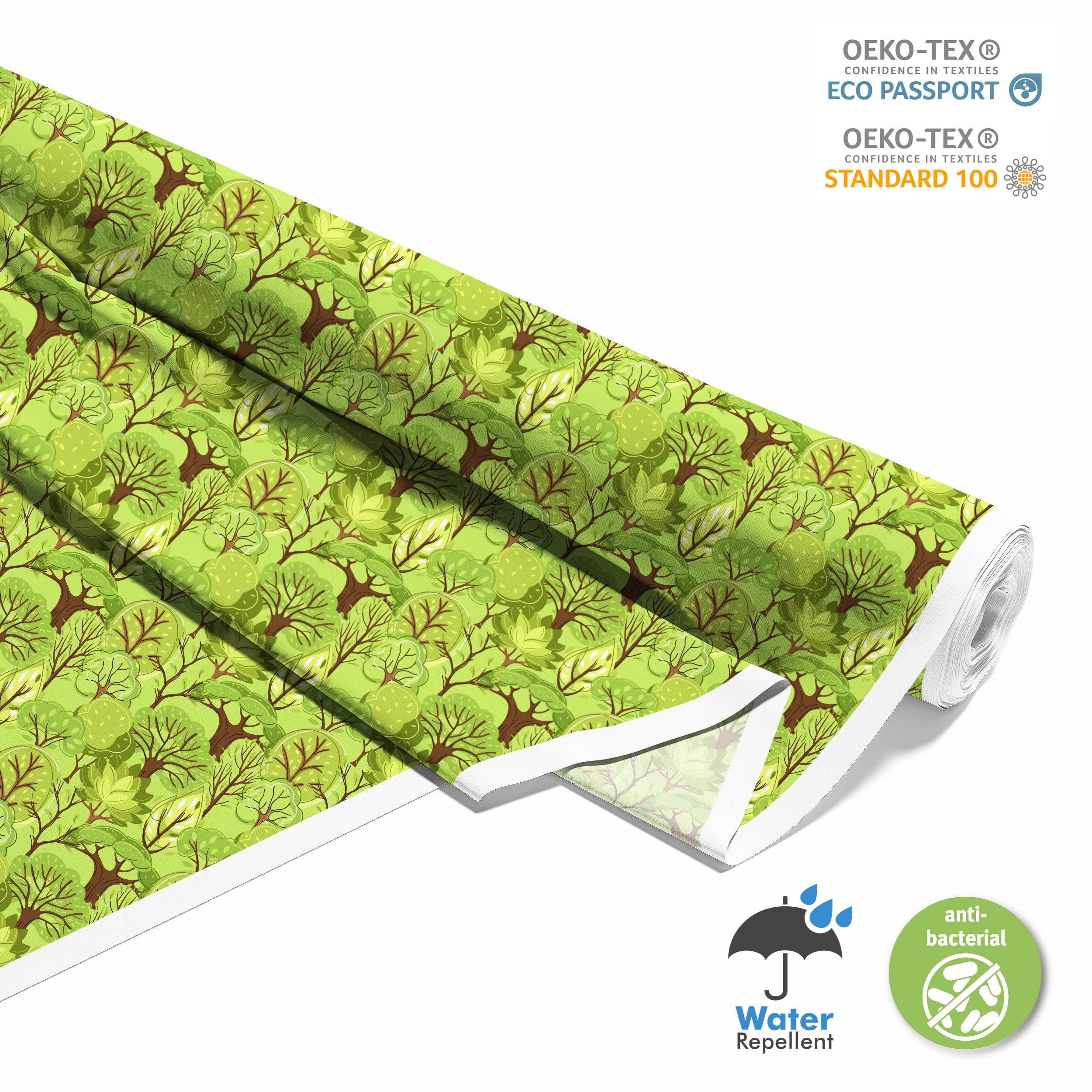 HEKO PANELS Stoff Oxford Wasserdichte Meterware Canvas-Stoff Polyester Stoff Zum Nähen Nähstoffe Möbelstoffe Dekostoffe Handwerken Wasserabweisend Blickdicht Wald 5 Meter 155 x 500 cm