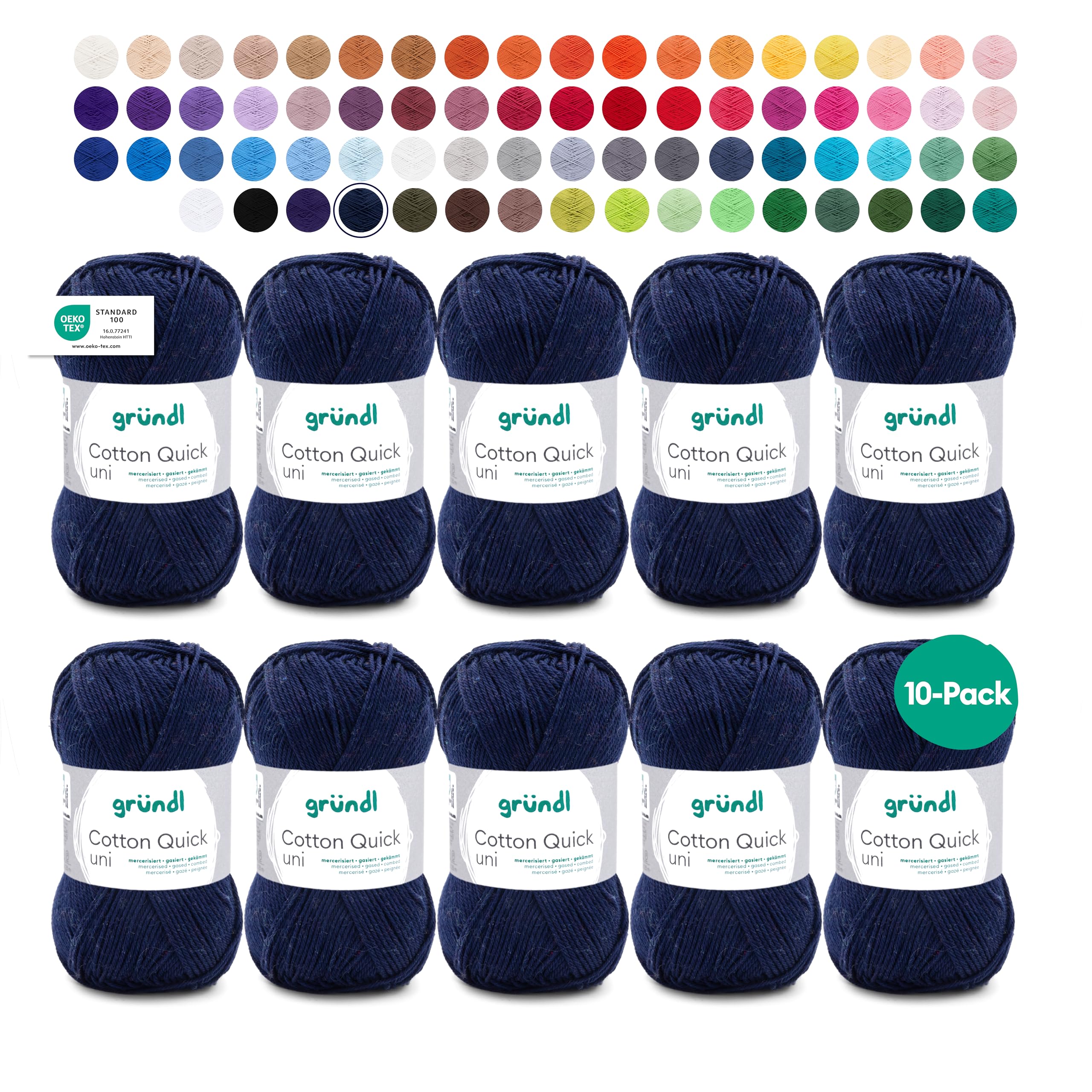 Gründl Wolle Cotton Quick uni Häkelgarn 10 Knäuel