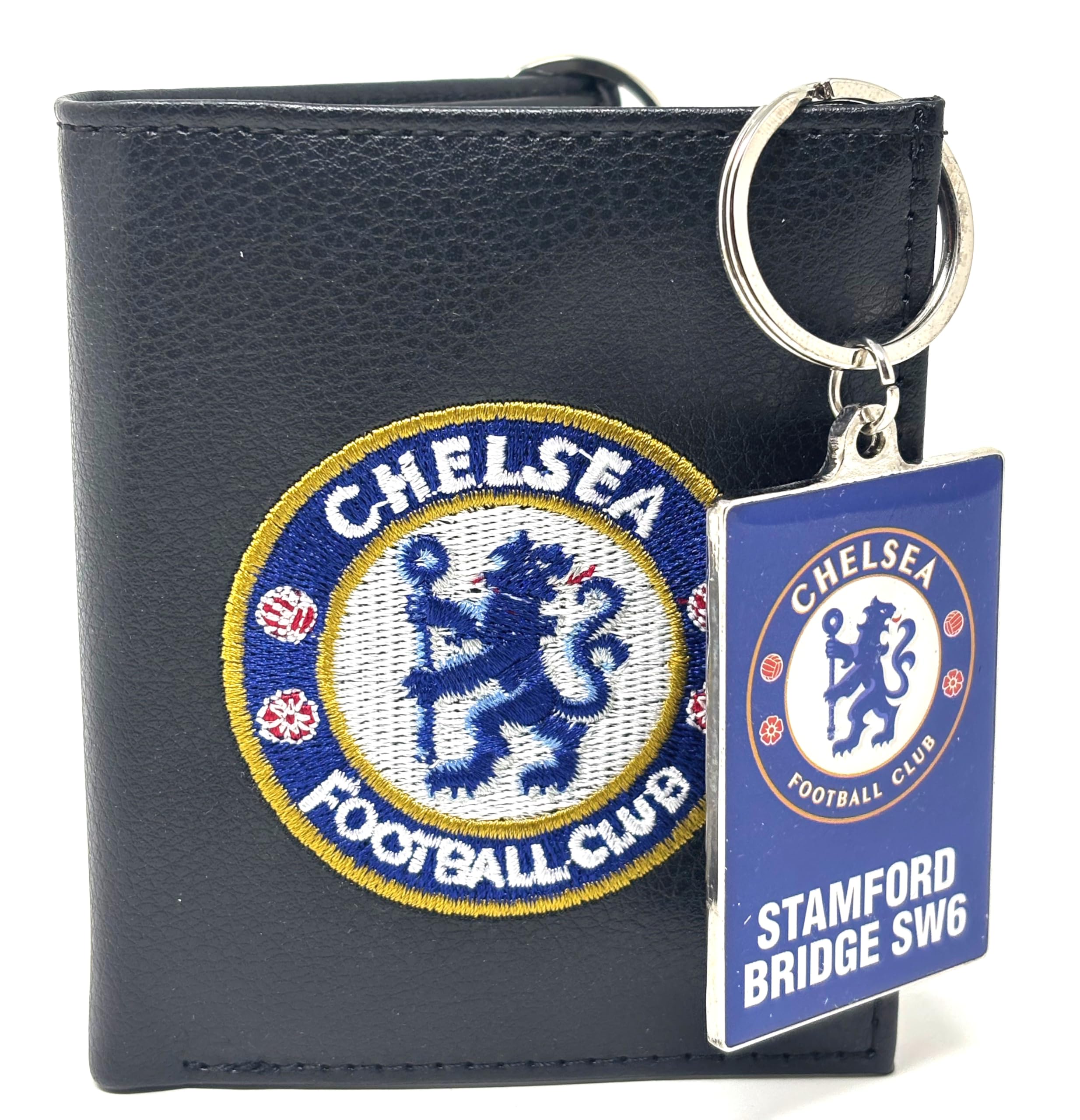 Portefeuille Et Porte-clés Officiel Chelsea FC - Ensemble Noir Pour Adulte - Cadeau Idéal Pour Les Fans Des Blues