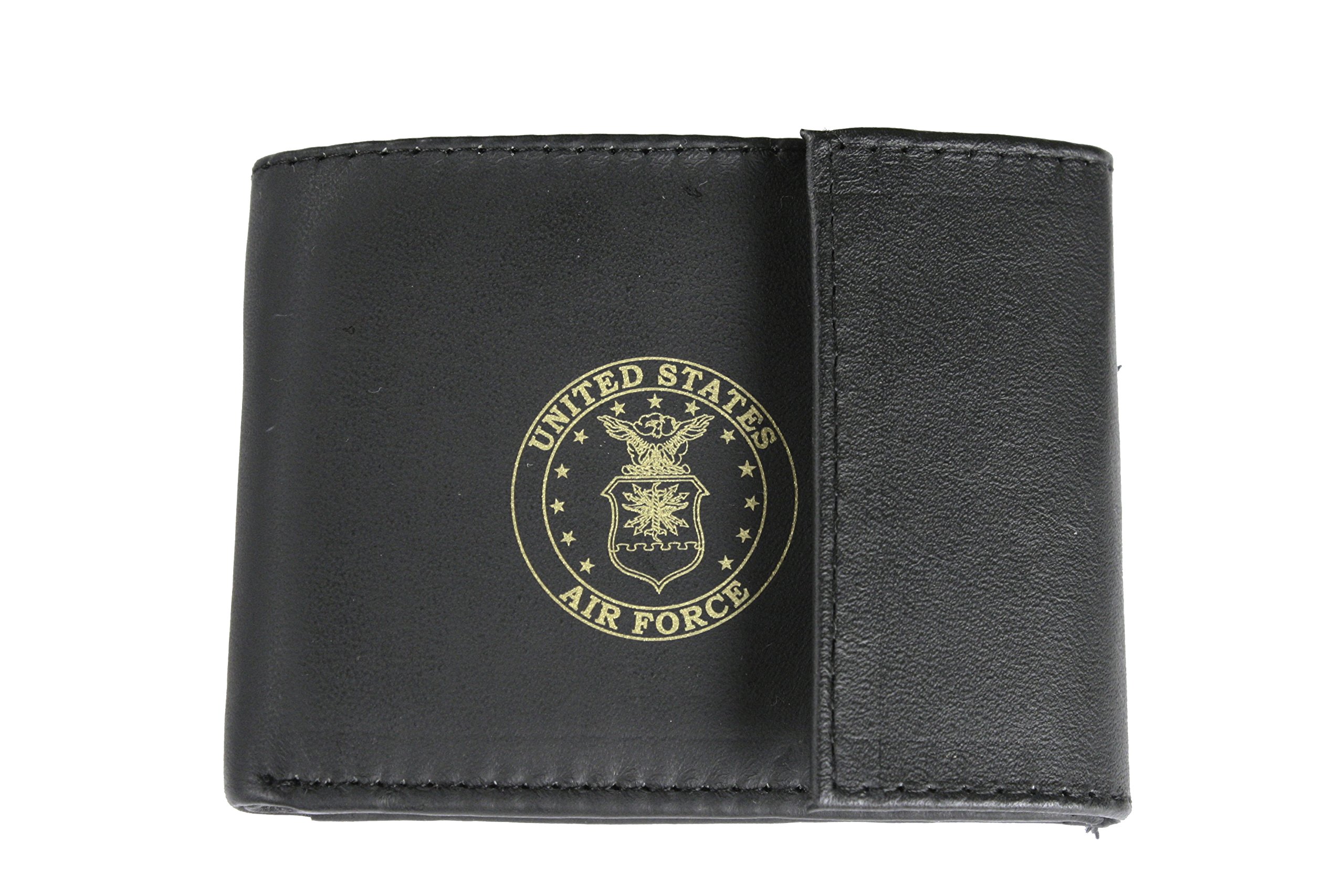 Atrevida Men's Air Force Emblem Leather Wallet Black