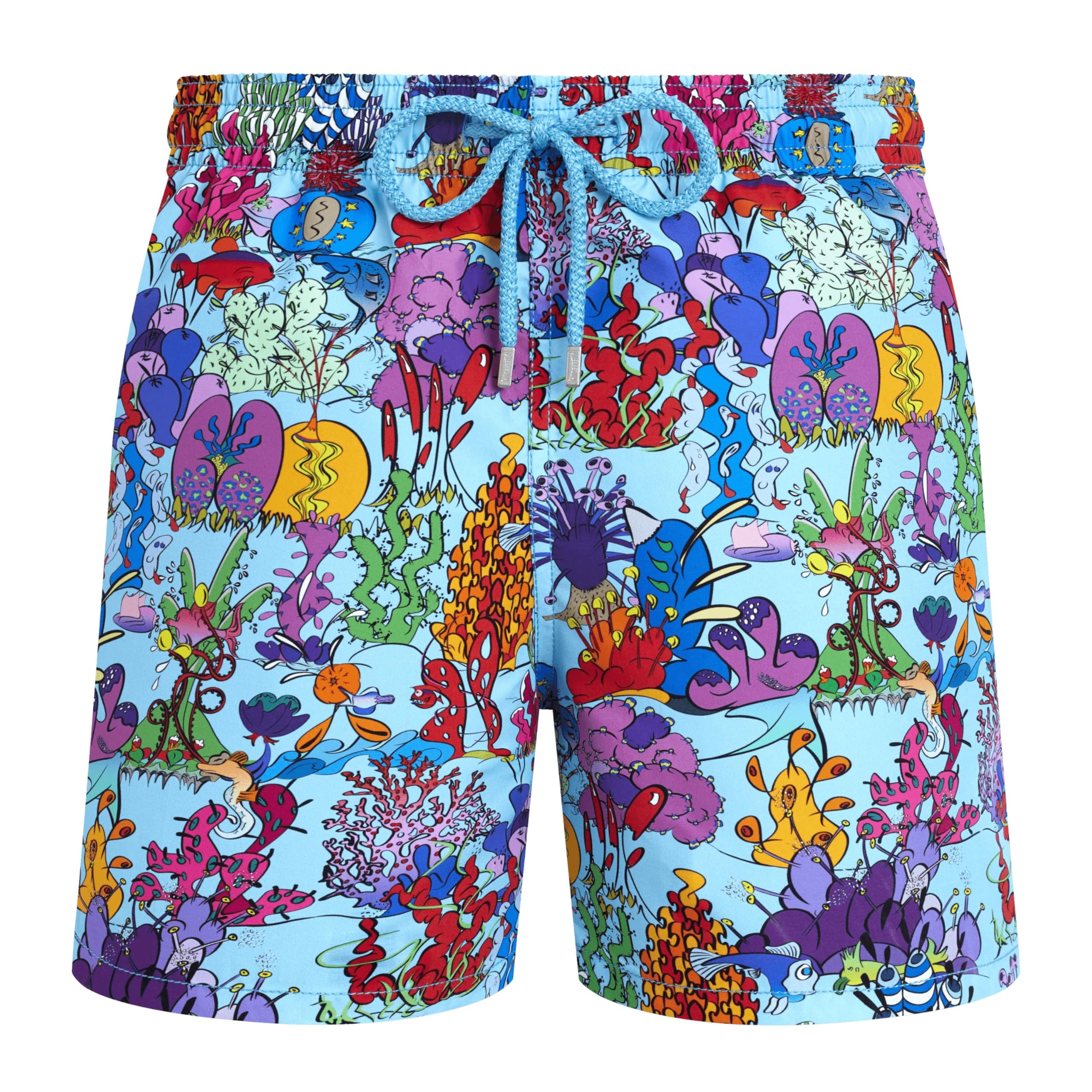Vilebrequin, Pantaloncini Mare Uomo Plantes Aquatiques, S, Blue Topaz