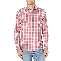 Amazon Essentials Camicia Casual in Popeline a Maniche Lunghe vestibilità Regular Uomo