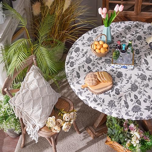 Miniatura 4 de ARTABLE Funda para mesa de pícnic, para primavera y verano, bordes elásticos, rectangulares ajustables de 6 pies, redondas, impermeables, para