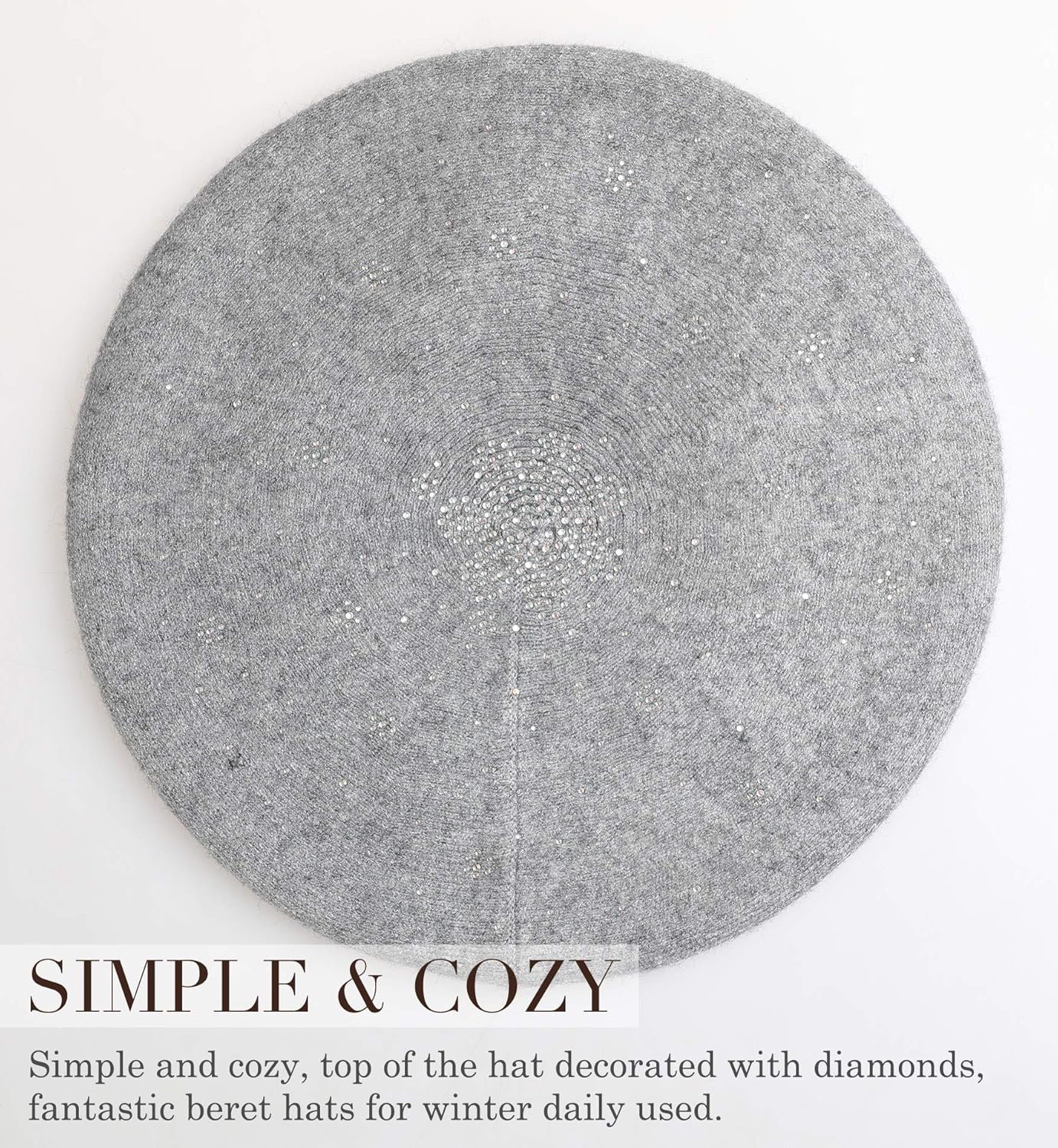 Sumolux Women Beret Hat French Wool Beret Beanie Cap Classic Solid Color Autumn Winter Hats - Image 3