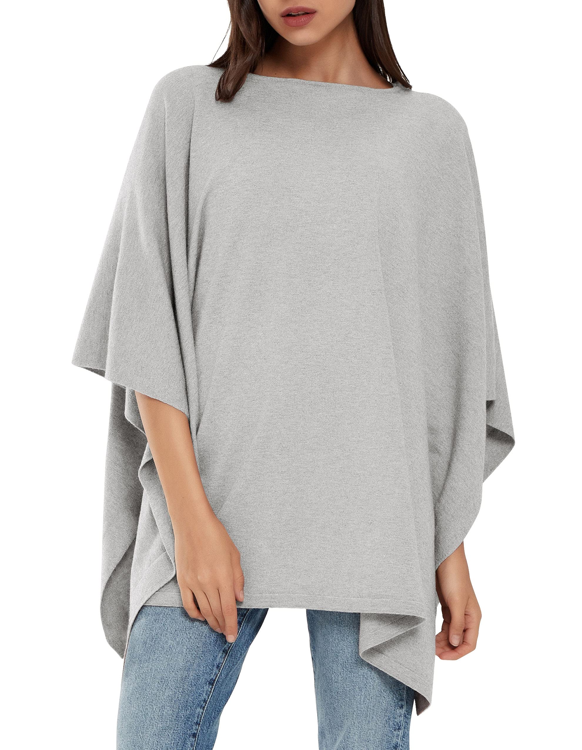 PULI Women's Pullover Poncho Sweater Knit Layering Top Travel