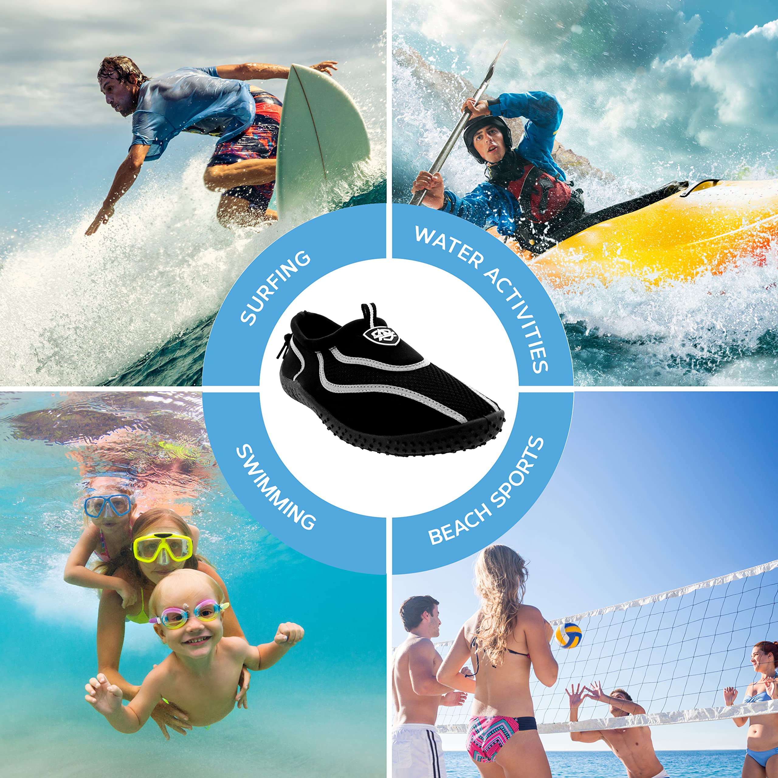 Uomo Toggle Spuma Spiaggia Calzini Acqua Sport Piscina Scarpe di Acqua