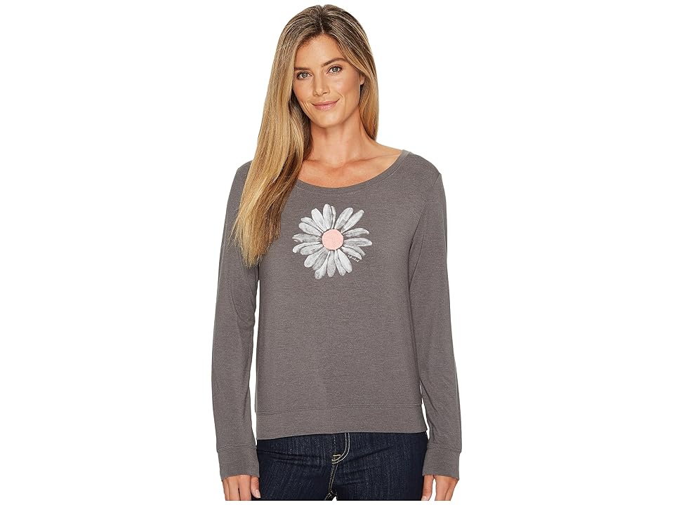 

Life is Good Daisy Supreme Scoop Pullover (Slate Gray) Women's Long Sleeve Pullover