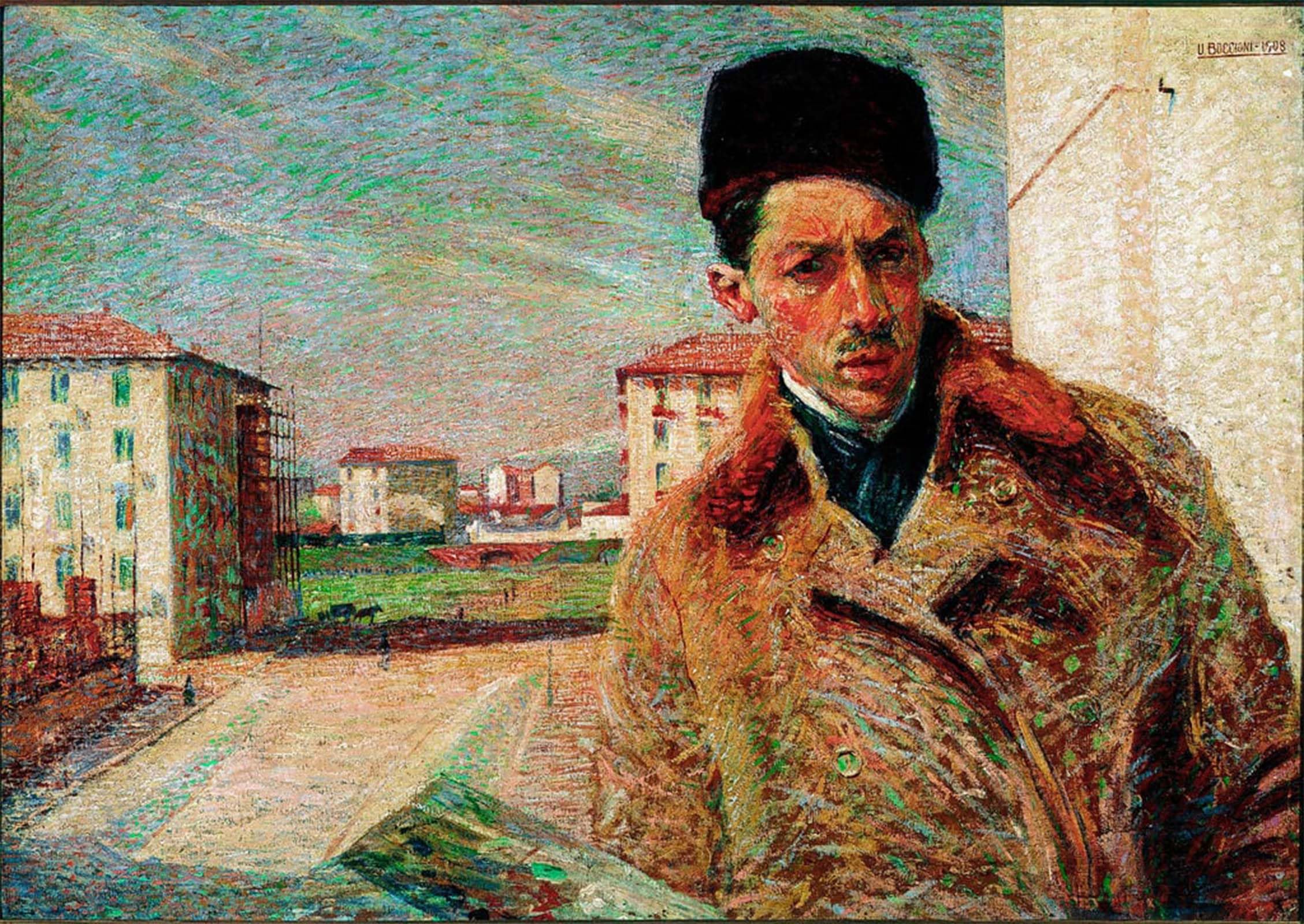 SERENDIPITP Vintage Picture Print on Canvas Wall Art Poster Self Portrait Painting by Umberto Boccioni Artwork Print Poster for Wall Decor 60x90cm