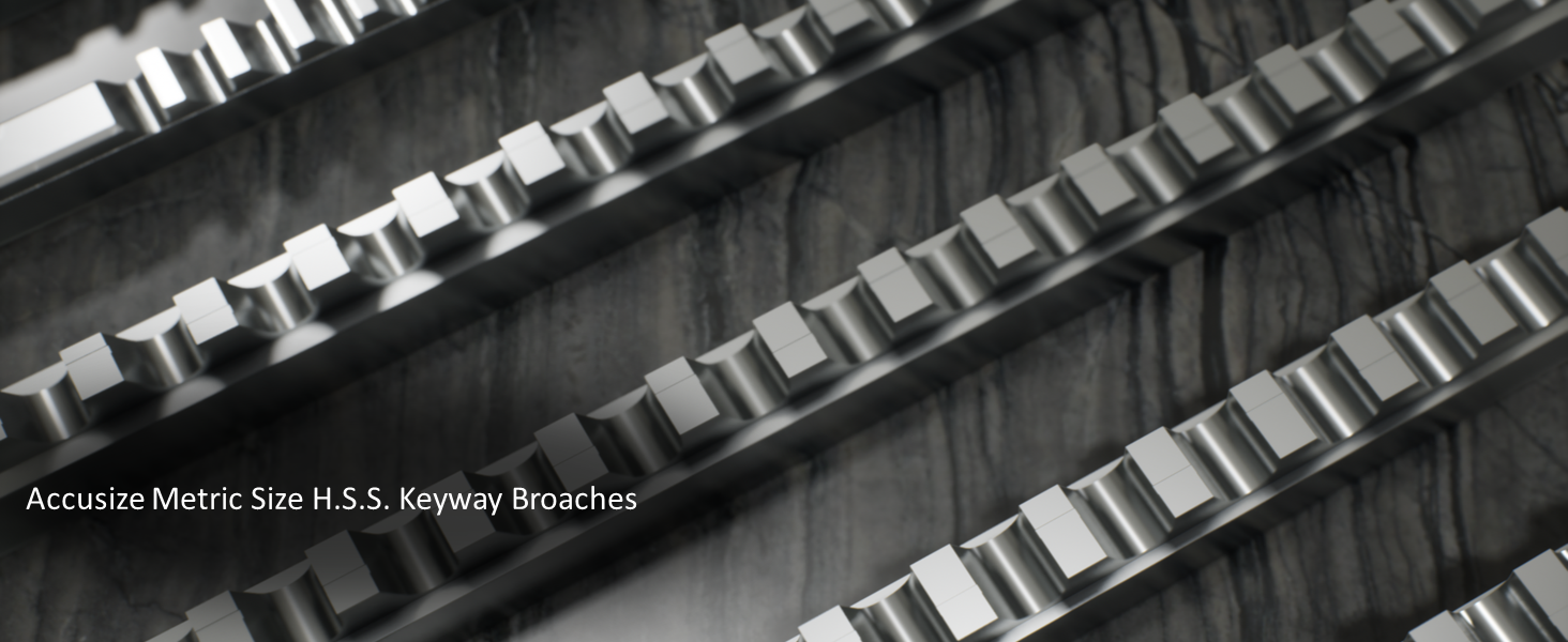 Accusize Industrial Tools 8 mm Style C Keyway Broach, HSS, 25/64