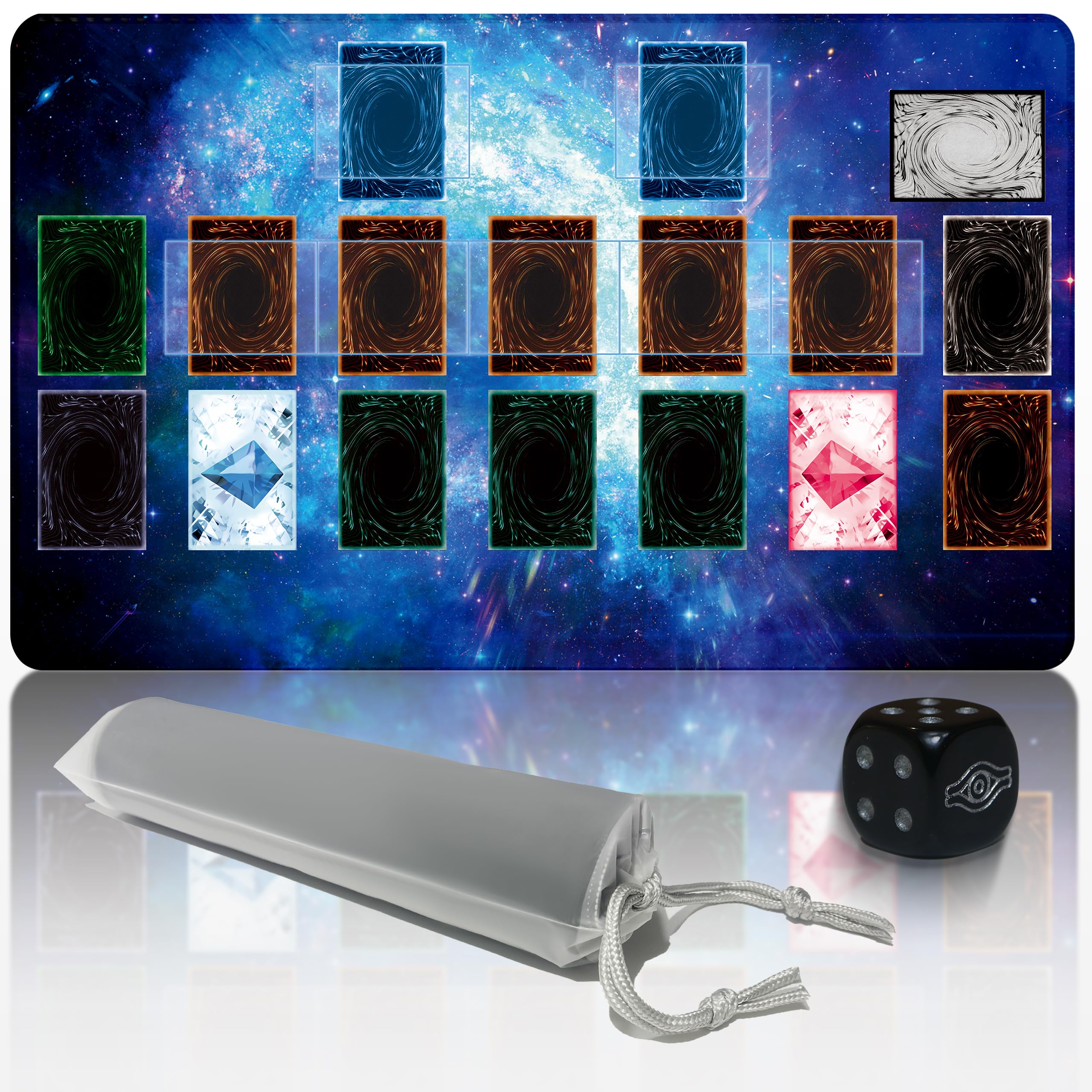 Extalas for Yu-Gi-Oh Playmat Single Player,with Free Limited - Edition dice and Storage Tube Size 24 * 14