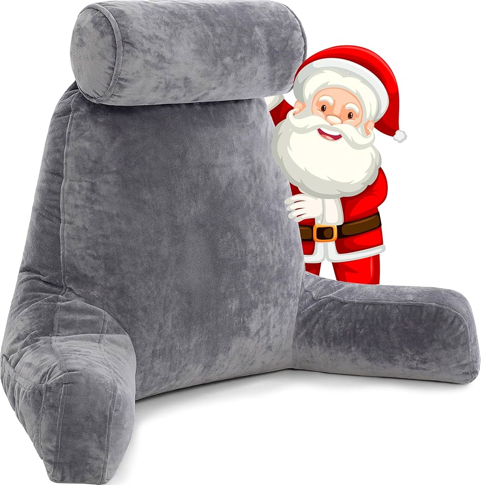 Husband Pillow XXL Dark Grey Backrest with Arms - Adult Reading Husband Pillow XXL Dark Grey Backrest with Arms - Adult Reading
