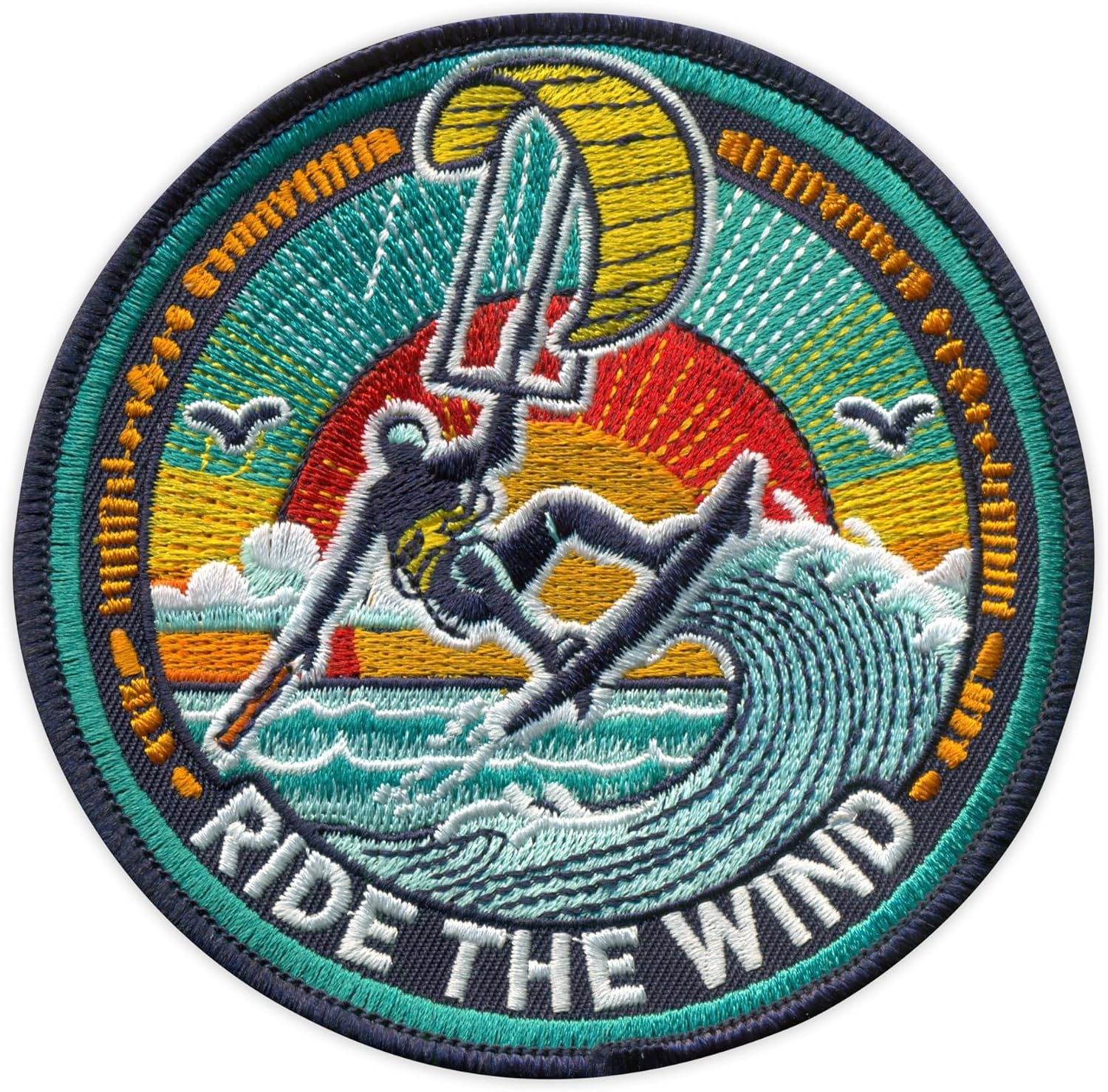 Kitesurfing - Ride The Wind - Sew-on - Embroidered Patch/Badge/Emblem