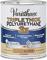 Varathane Triple Thick Polyurethane Gloss Quart - Self-Leveling One-Coat Wood Finish for Scratch-Resistant Durability