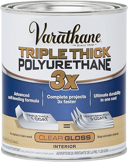 Varathane Triple Thick Polyurethane Clear Wood Finish | Self-Leveling Formula