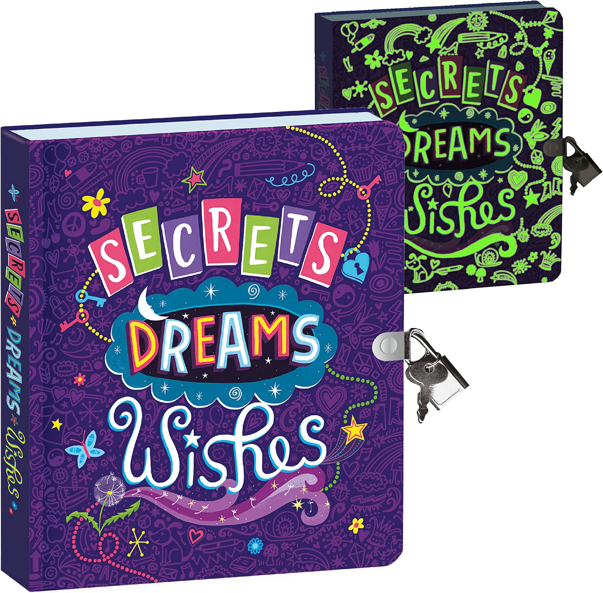 Secrets, Dreams, & Wishes Glow in the Dark Lock & Key Diary
