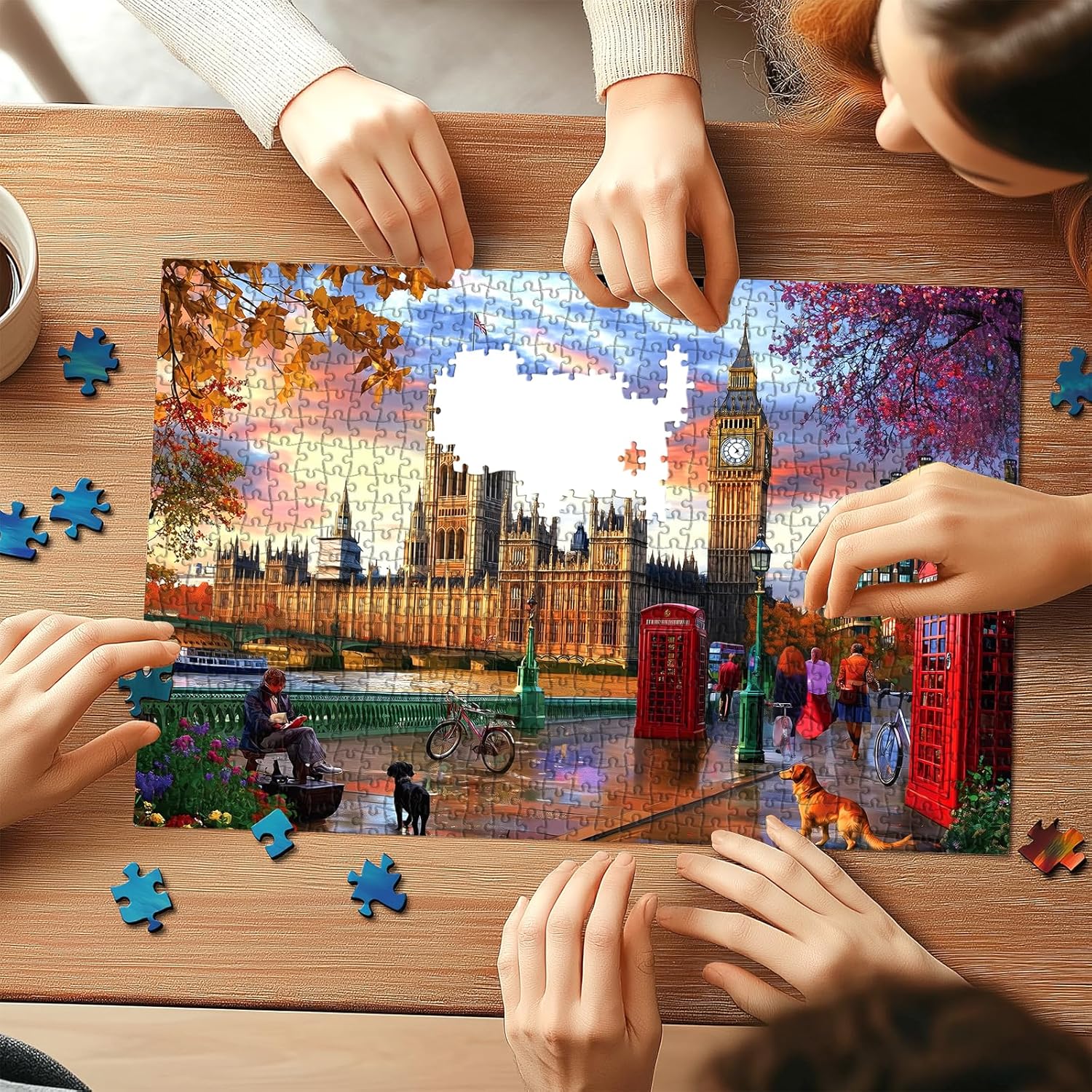 1000 Piece Puzzle for Adults, London Big Ben Westminster Palace Jigsaw Puzzles, Funny Puzzle, Perfectly Fitting Pieces, Home Decor Birthday Party Gift for Adults Seniors 27.5" x 19.7"