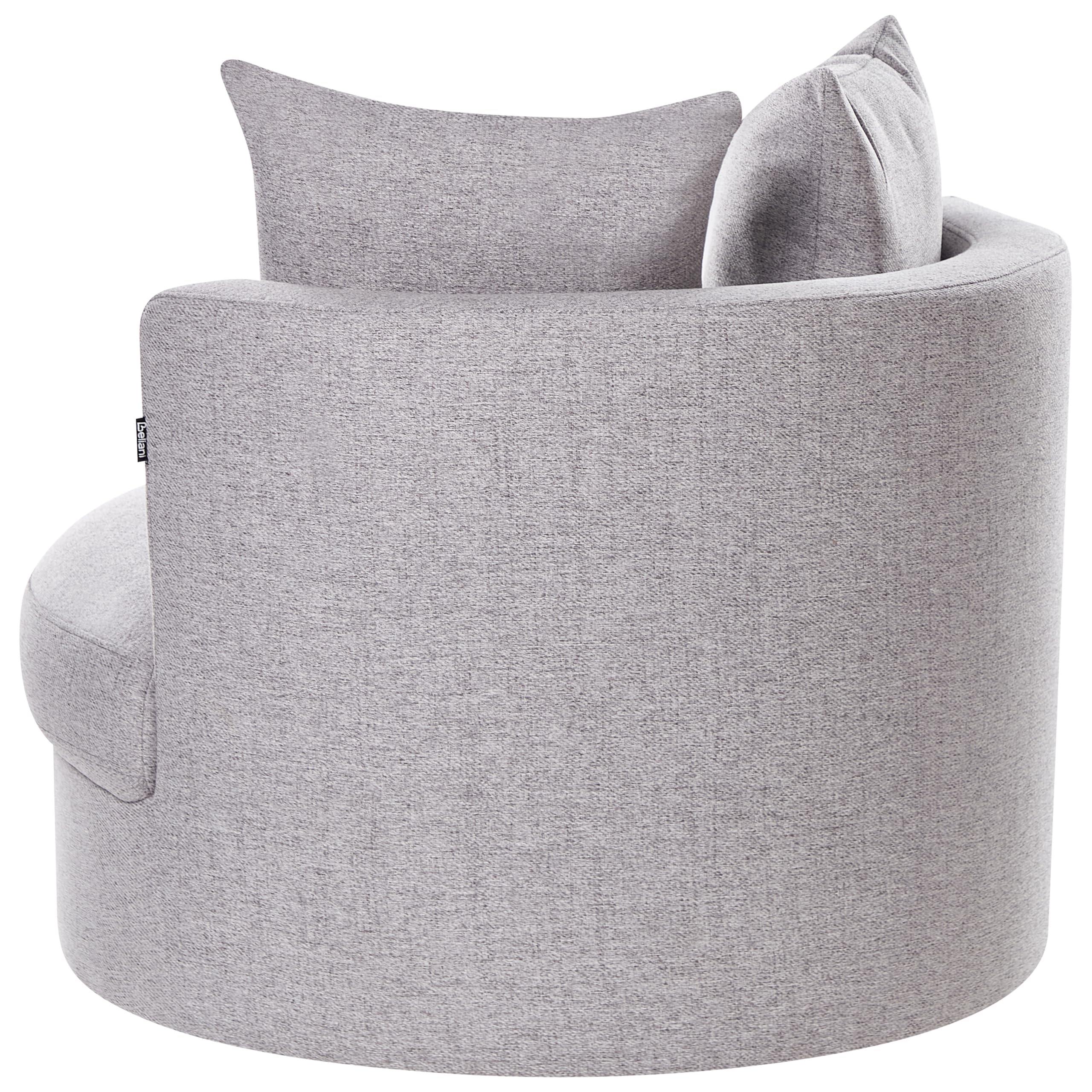 Beliani Sessel Stoff grau rund mit Drehfuntion 2 Kissen Metallgestell modern Dalby