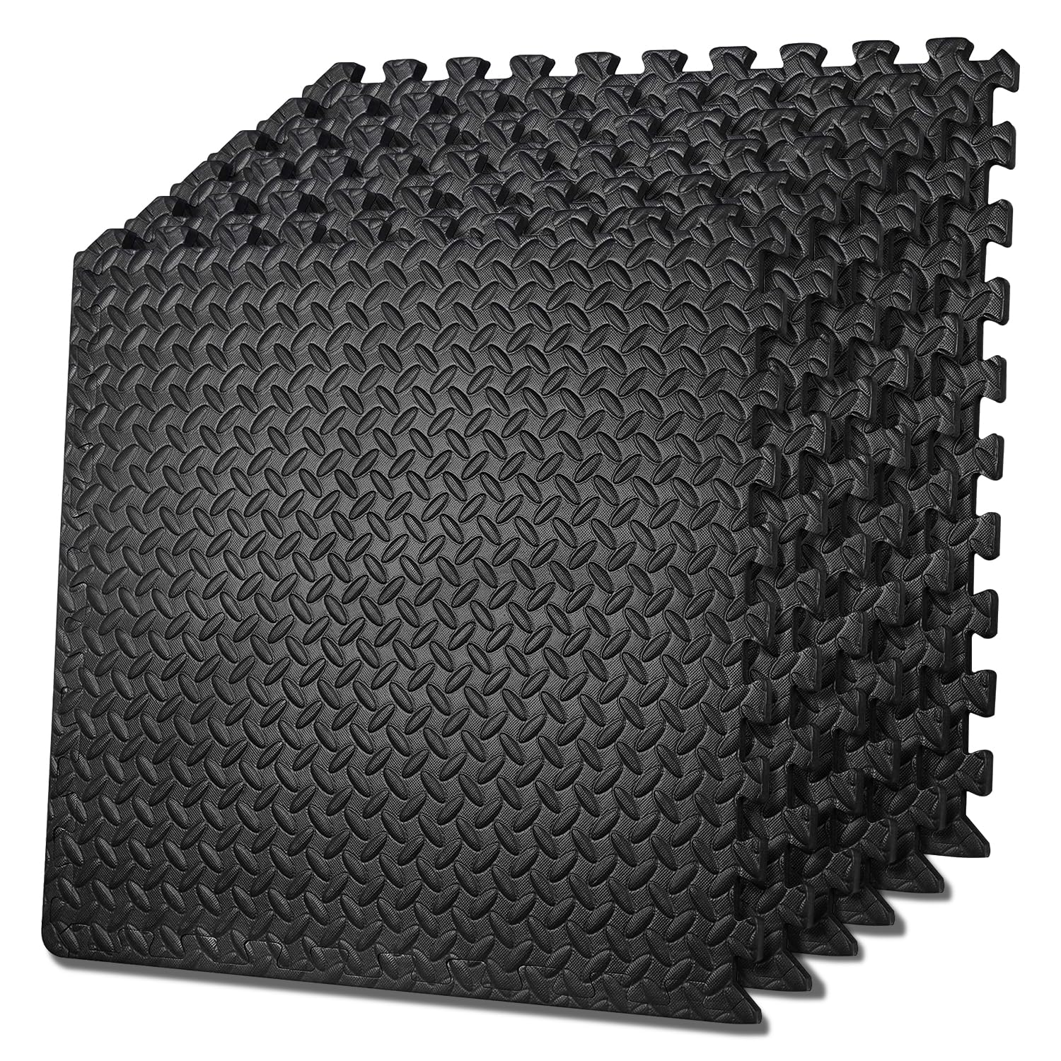 Interlocking Foam Mats Soft | (60 x 60 cm) Eva Exercise Mat | 6 Tiles Covers 24 Square Feet | Rubber Matting Non-Slip for Gym Floor | Thick Yoga Exercise Matt for Home, Gym, Or Office