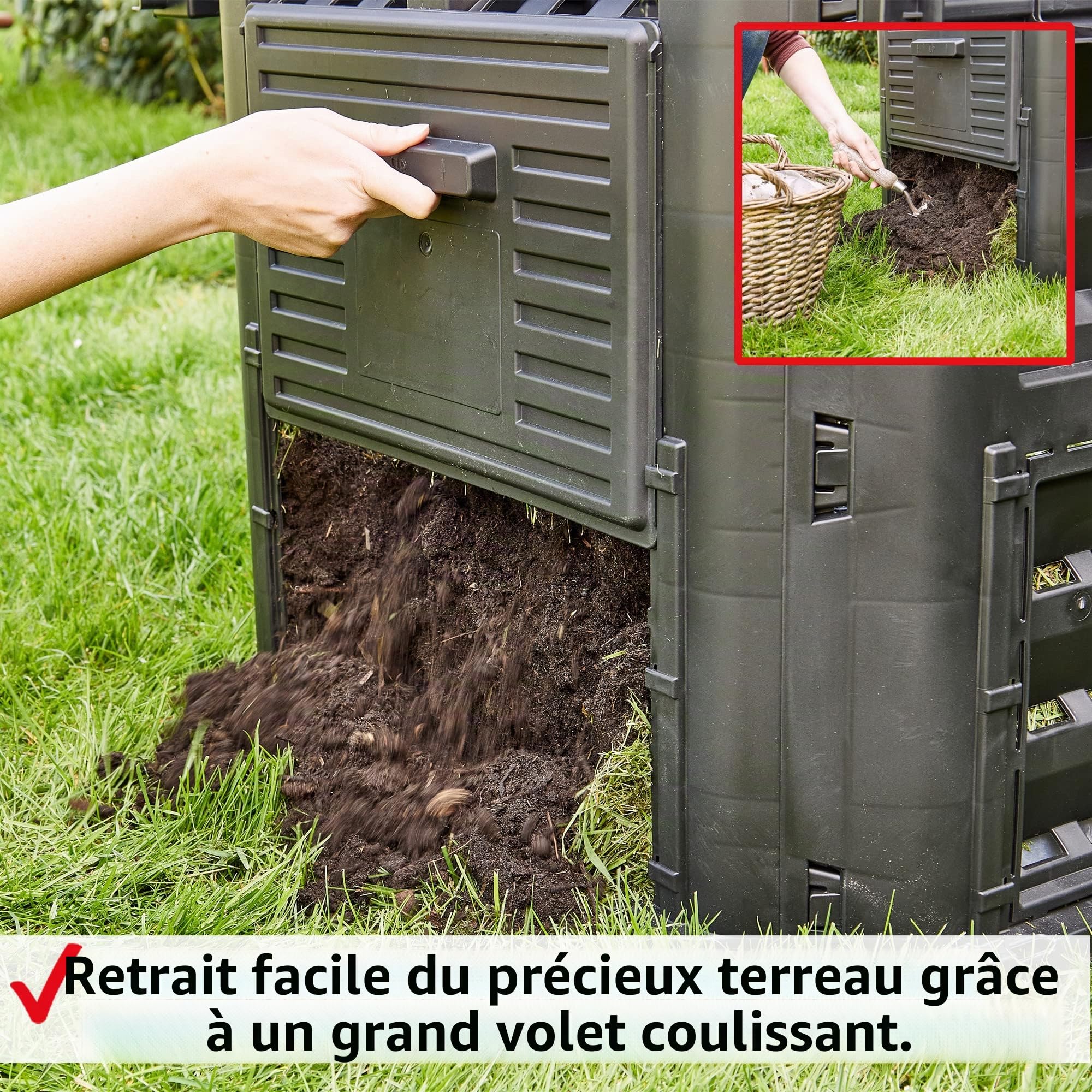 HECHT Composteur Thermique en Plastique - Rapide Avec Système d'Emboîtement Pratique - Robuste et de Qualité Supérieure