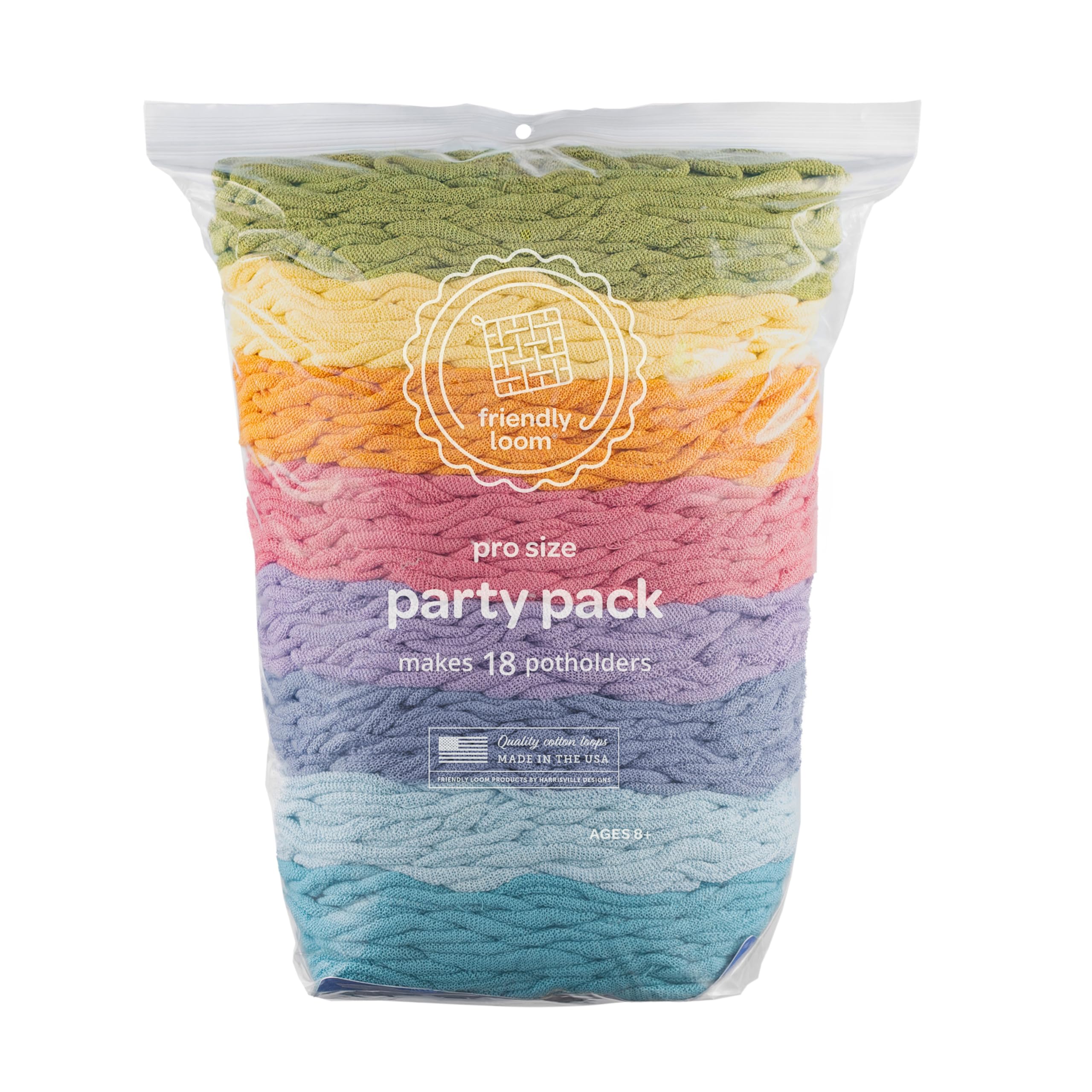 Friendly Loom Quality Cotton Weaving Loops in Botanical Inspired Colors – 10” PRO Size | Weave 18 Functional Potholders | Made in the USA
