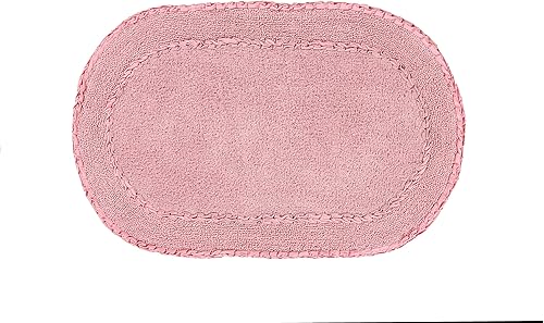 Home Weavers Double Ruffle Collection - Juego de alfombras de baño 100 % algodón, lavables, extrasuaves y absorbentes, tapete de cocina, tapete de