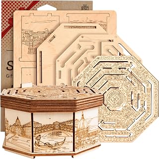 ESC WELT 3D Wooden Puzzle Game - Secret Maze Box Gift Box for Money, Vouchers, Gift Cards - Modern Wooden Puzzle for Teenagers and Adults