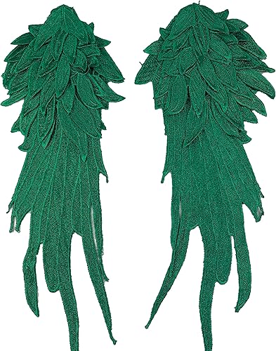 Miniatura 23 de Heyiwell 1 par de apliques de encaje de alas de ángel para coser para bodas, ropa de vestir, jeans, accesorio de bricolaje, caramelo grande