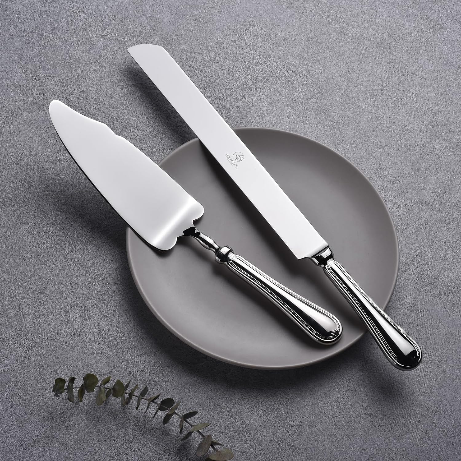 2 Piece Wedding Cake Server Set,18/10 Stainless Steel Dessert Set Pie Server Cake Cutter Knife for Birthday,Anniversary,Holiday,Baby Shower,Party