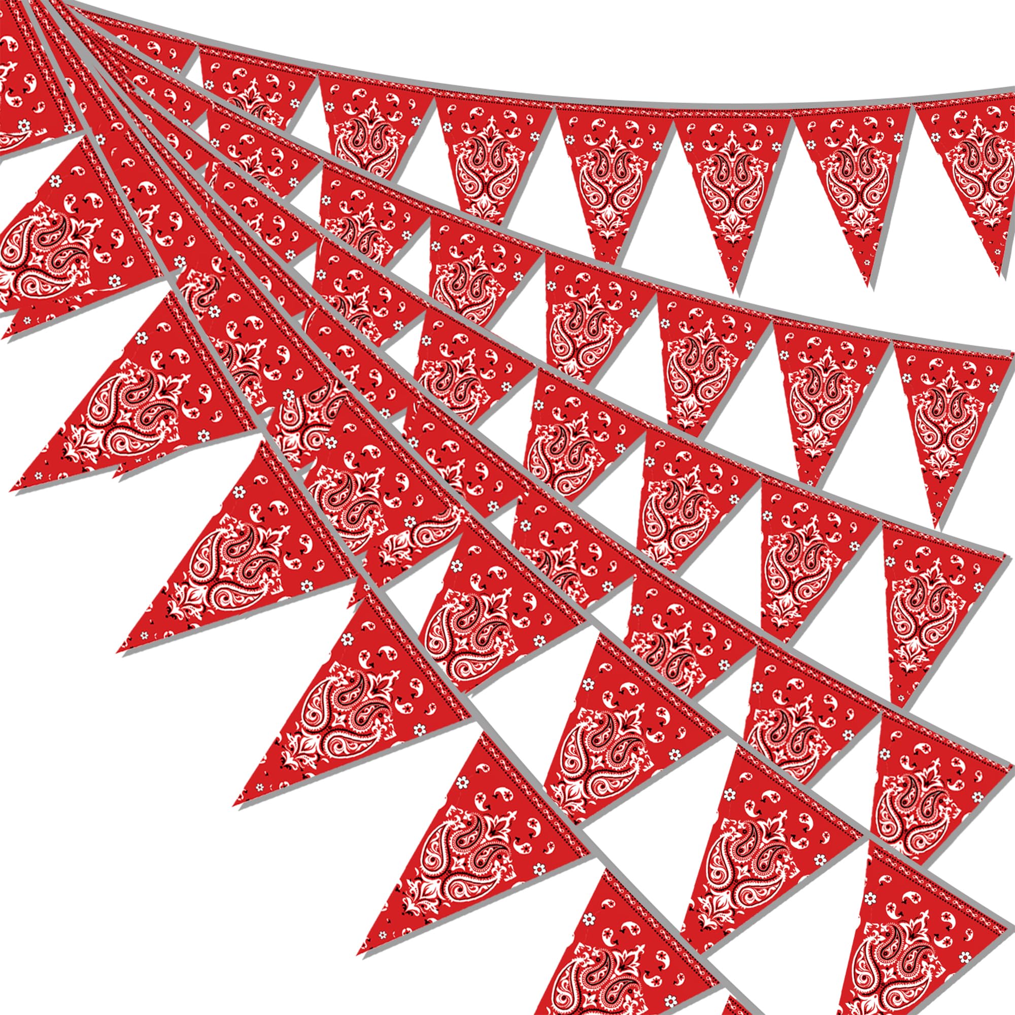 49ft Western Birthday Decorations Pennant Flag Banner Theme Triangle Flags Banner for Party