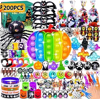 FORLINX 200PCS Halloween Party Favors for Kids,Bulk Halloween Toys ,Halloween Goodie Bag,Halloween Pinata Stuffers,Halloween Classroom Prizes,treasure box halloween,Trick or Treat Toys