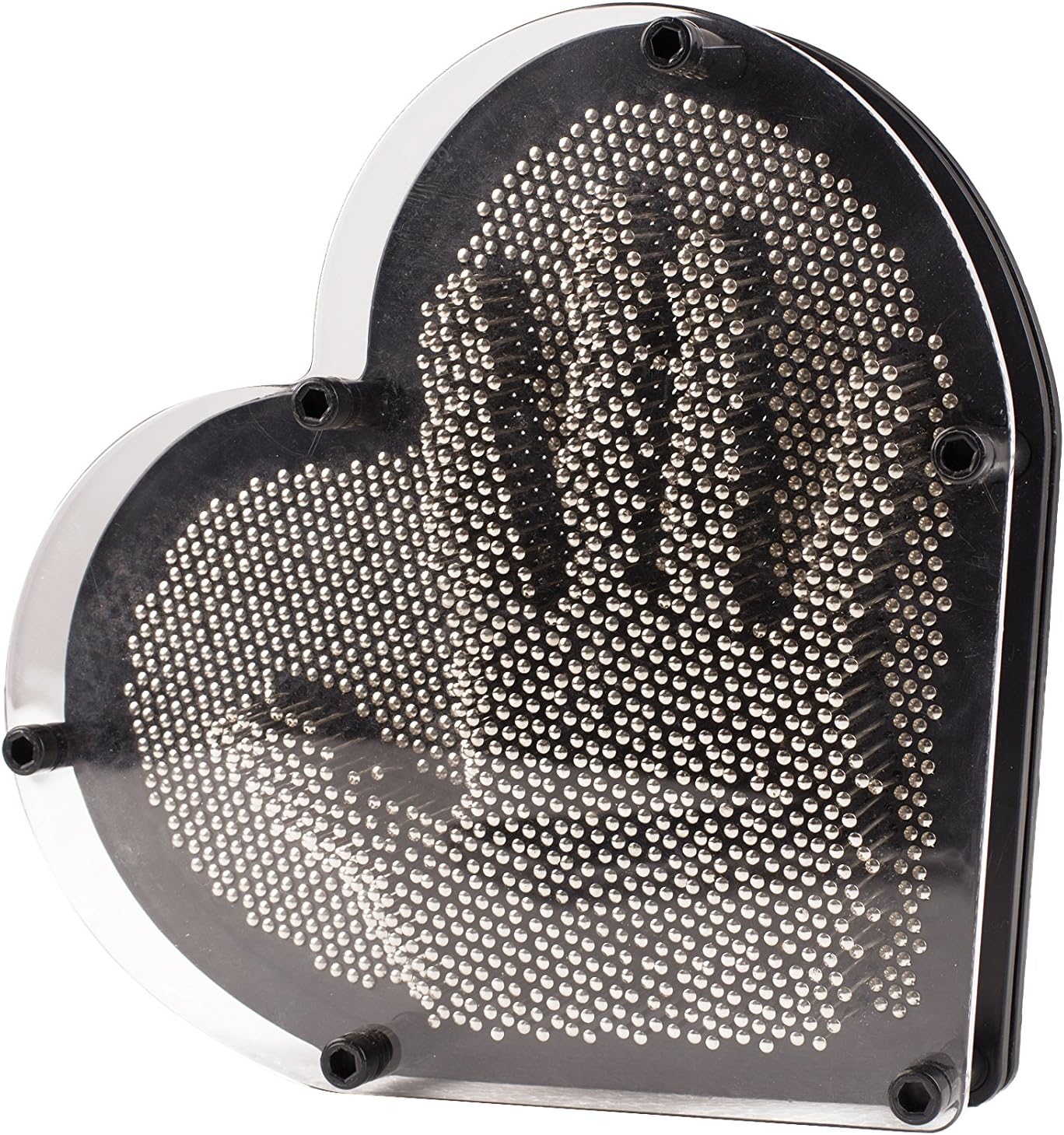 shining ones Pin Art, 3D Heart Image Art Sculpture Clone Toy Plastic Pin Art Impression Hand Mold (Silver)