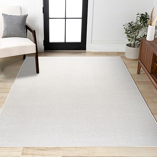 Haze Solid Low-Pile Cream Indoor Area Rug 3x5, Coastal,Bohemian,Minimalist,Classic, Easy-Cleaning