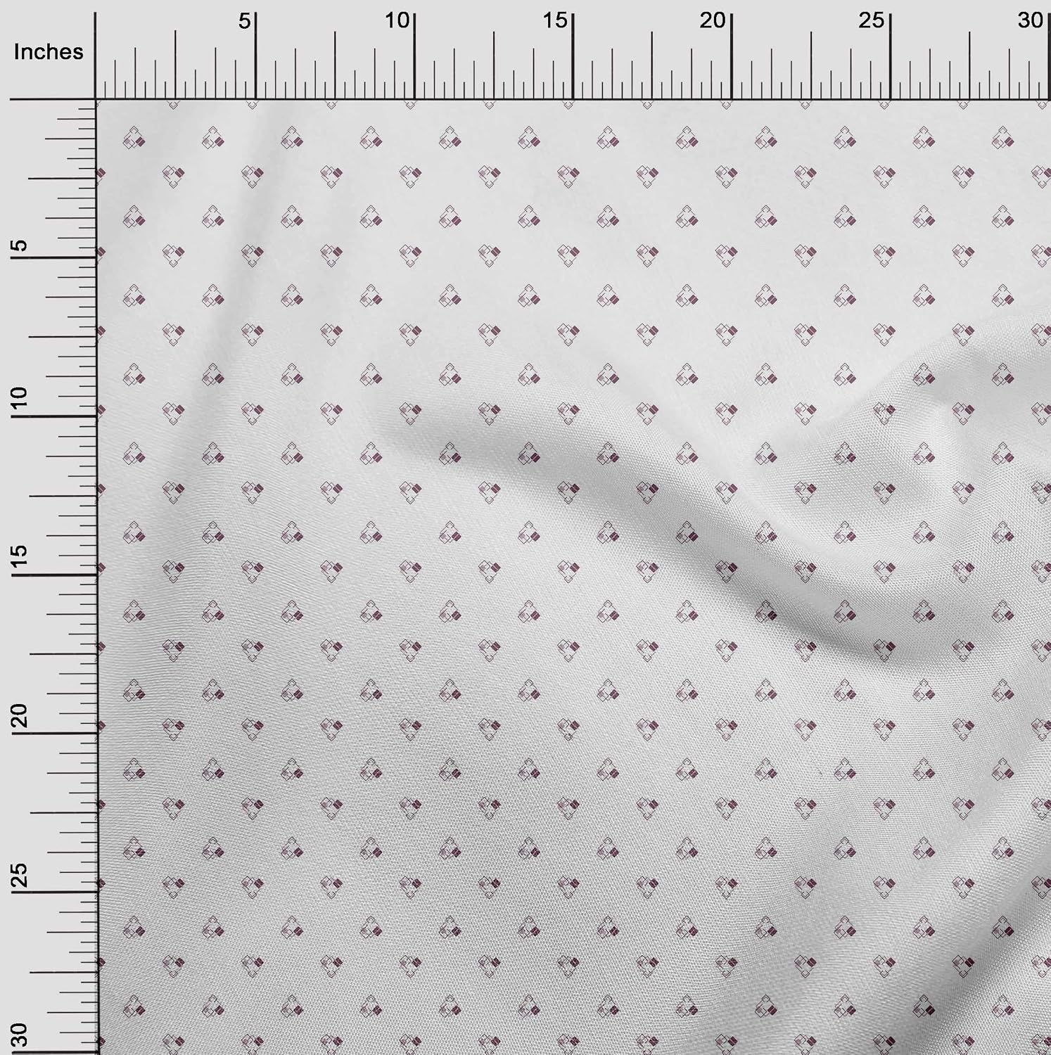 oneOone Georgette Viscose Wine Fabric Diamond Shape Small Craft Projects Decor Fabric Printed by The Yard 42 Inch Wide