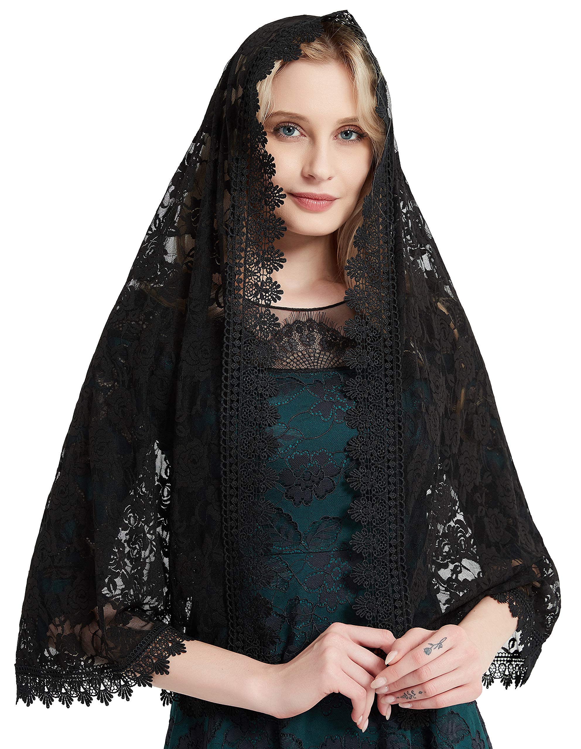 YHDDYGLatin Mass Veil Catholic Church Mantilla Lace Veil for Women Church S101