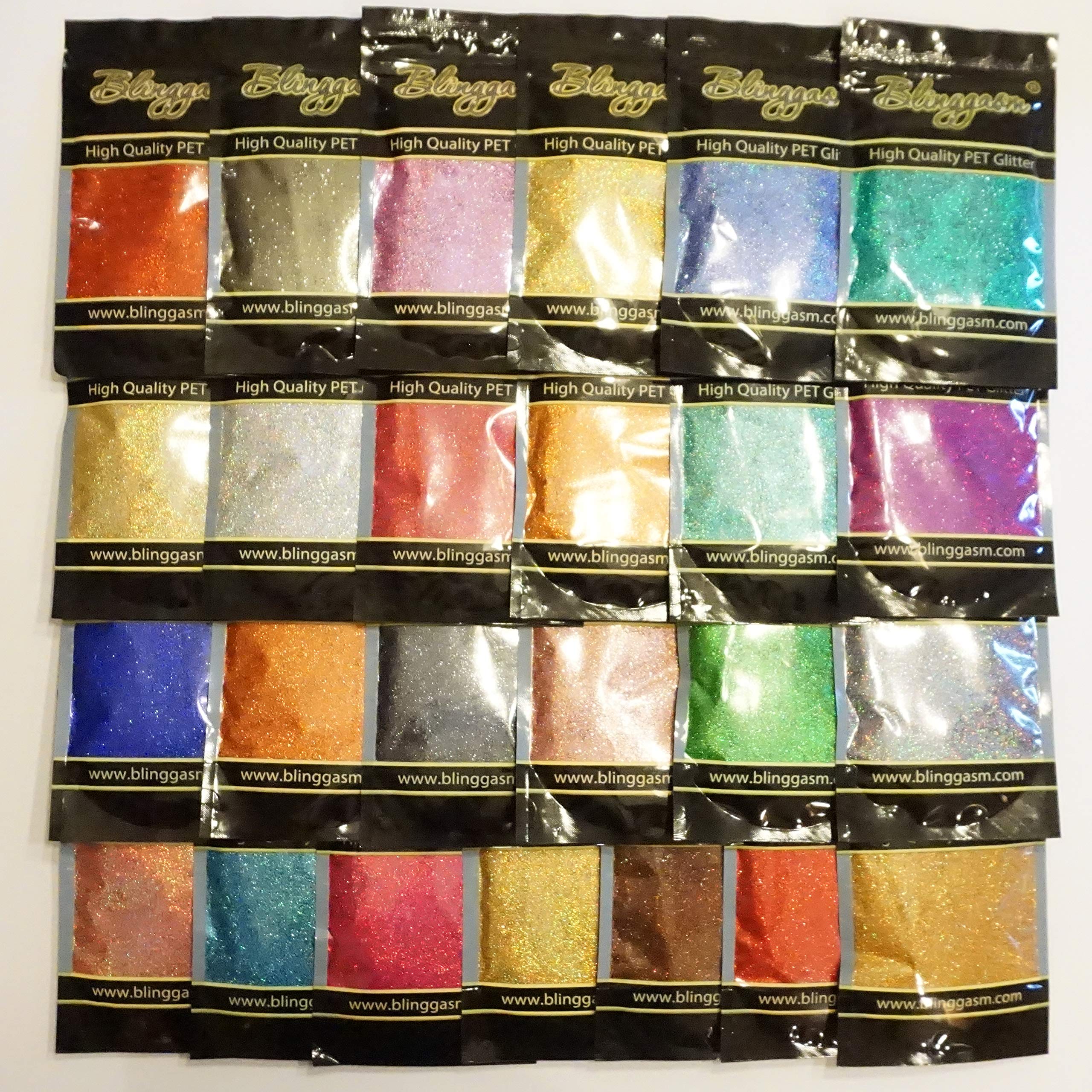 Blinggasm Premium Solvent Resistant Polyester Glitter 3.5 oz by Weight .008 or .015 for Tumblers Crafts Nails Cosmetics Body Paint (Holographic #25LB1002 Laser Gray, .008 (1/128