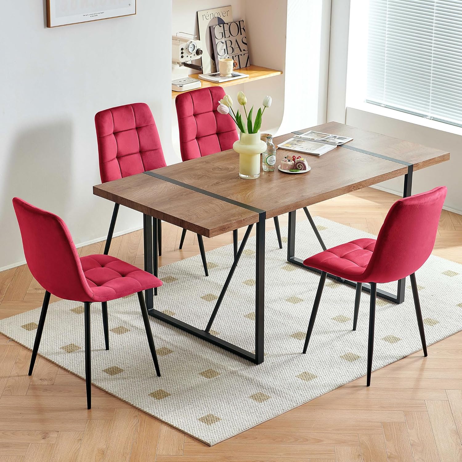 Homedot Kitchen Table and Chairs Set for 4, Modern Dining