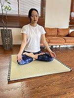 Vista 5 de Warabi Tatami - Tapete para sala de estar, colchón, alfombra, colchón portátil, cama japonesa, Igusa Rush Hecho en Japón, 33.5 x 33.5 pulgadas