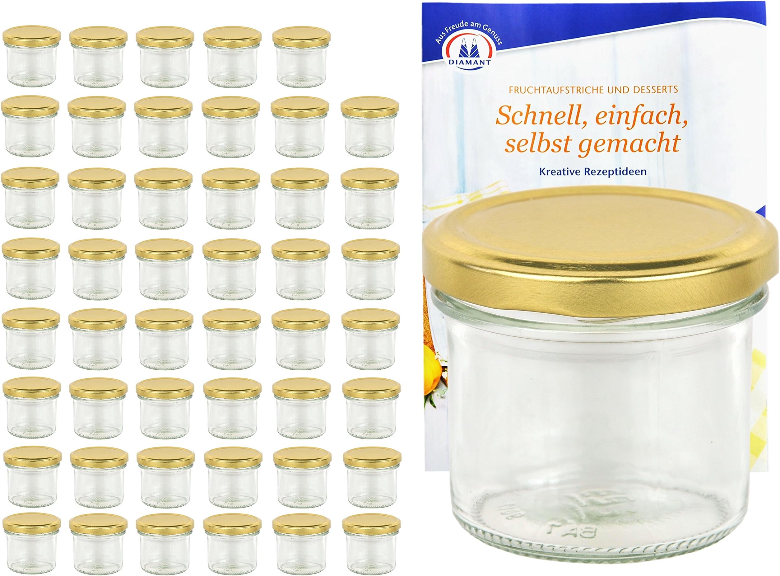 Vitrea Marmeladengläser 125 Ml – 25 Stück Mit Schraubdeckel Rot, Made In Germany, Für Einmachen & Geschenke