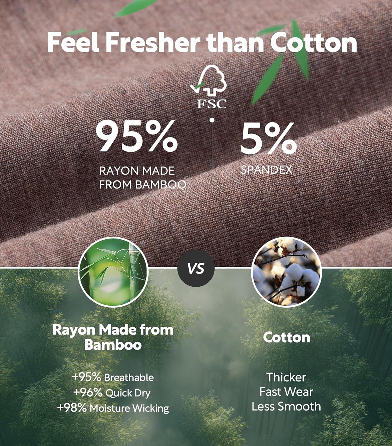 DAVID ARCHY Mens Boxer Briefs Rayon Made From Bamboo Breathable Soft Underwear Support Pouch Underwear for Men 4 Pack - Image 3